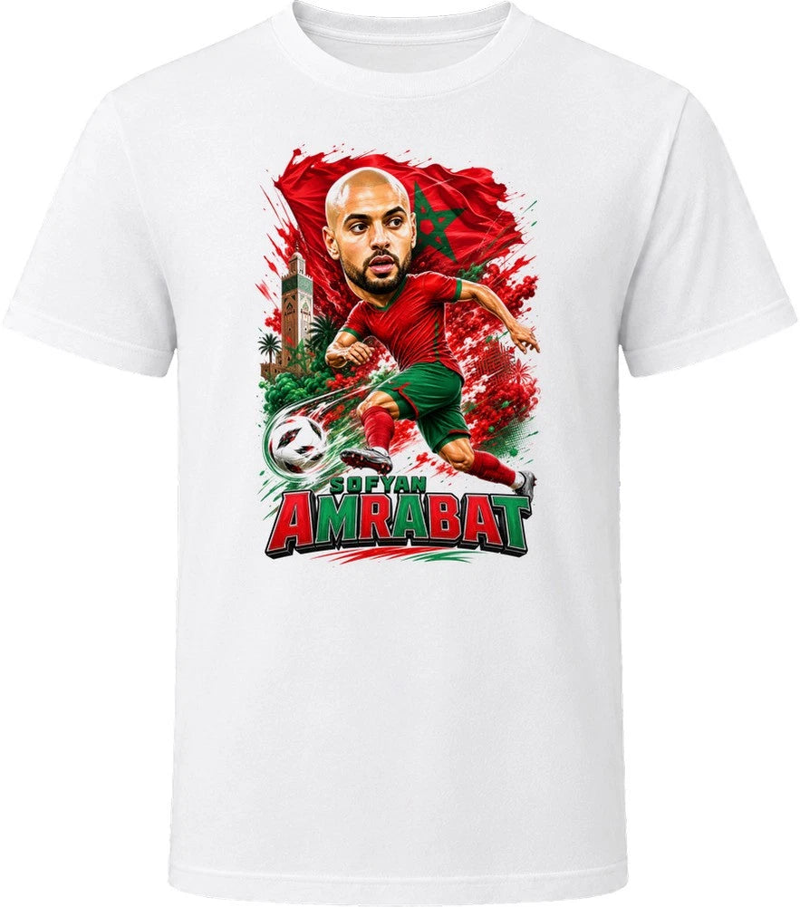 Sofyan Amrabat Morocco Soccer Caricature 2026 World Cup T Shirt
