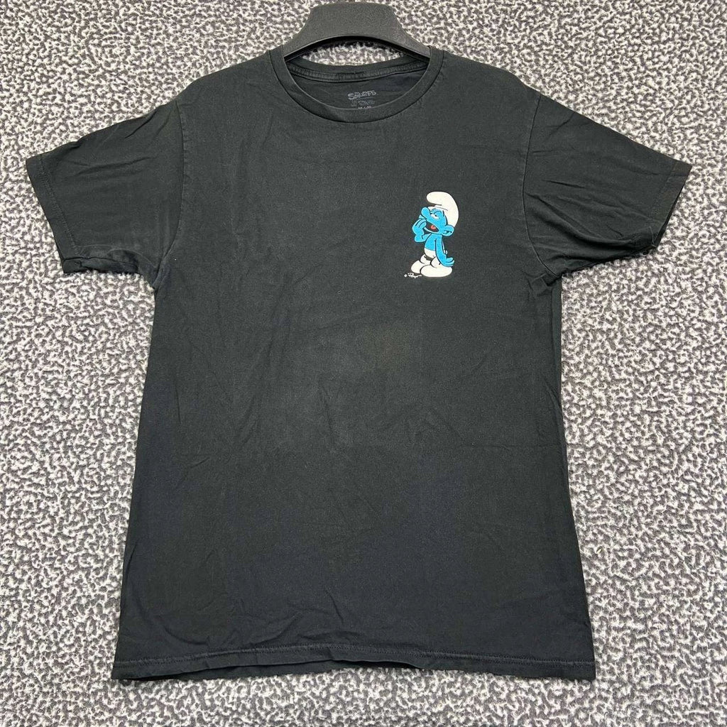 The Smurfs Sleepy Lazy Shirt Men Medium Black Short Sleeve Crew Neck Cotton M