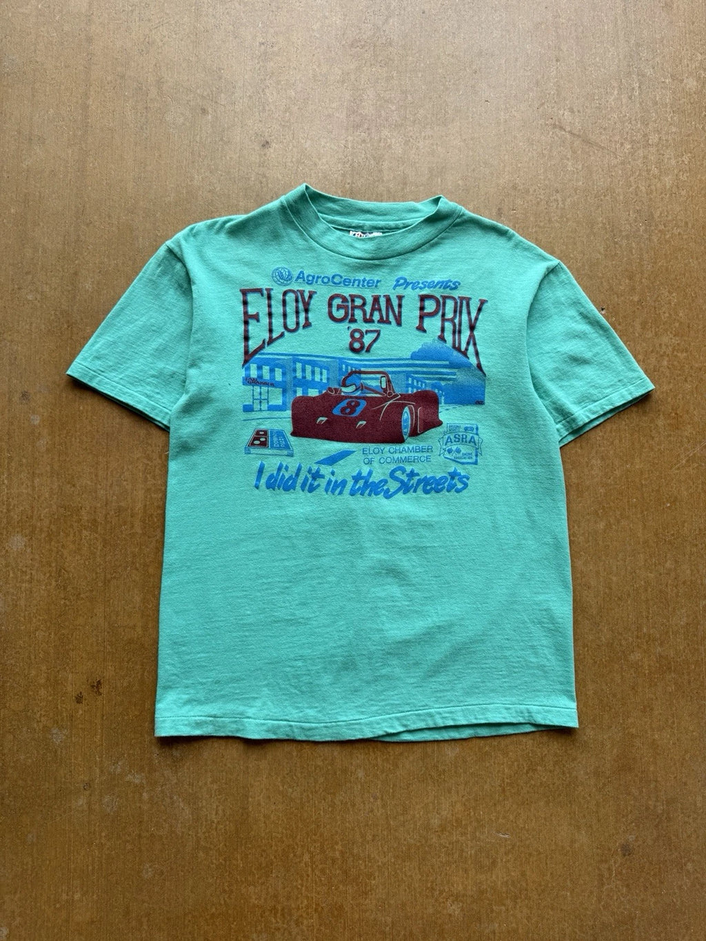 VTG 80s Budweiser Beer NASCAR Racing Eloy Gran Prix T-Shirt Lightweight Teal S