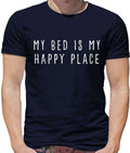 My Bed is My Happy Place - Mens T-Shirt - Funny Teen Teenager Sleep Love Lazy