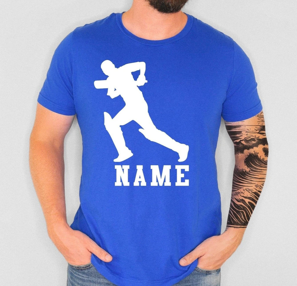 Personalised Cricket Shirt Custom Name Batsman Gift Sports Birthday Tee Xmas Top