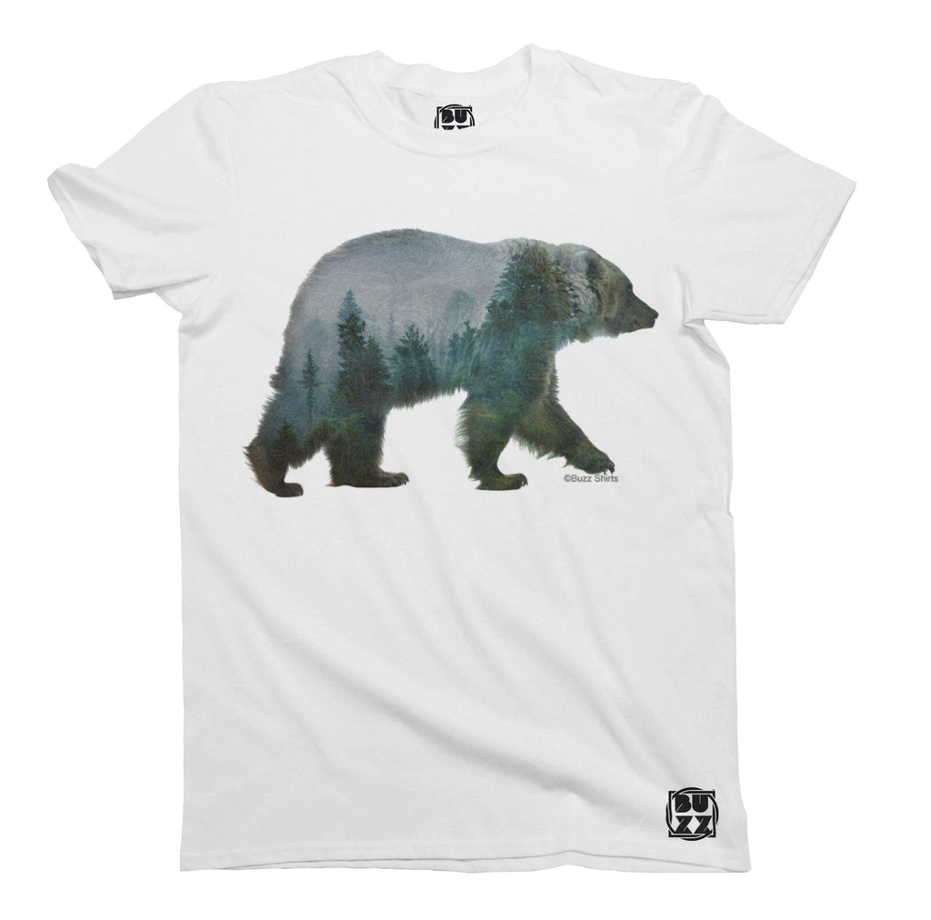 Bear Forest Art T-Shirt  Cotton Unisex Mens Ladies Trendy HIPSTER Urban