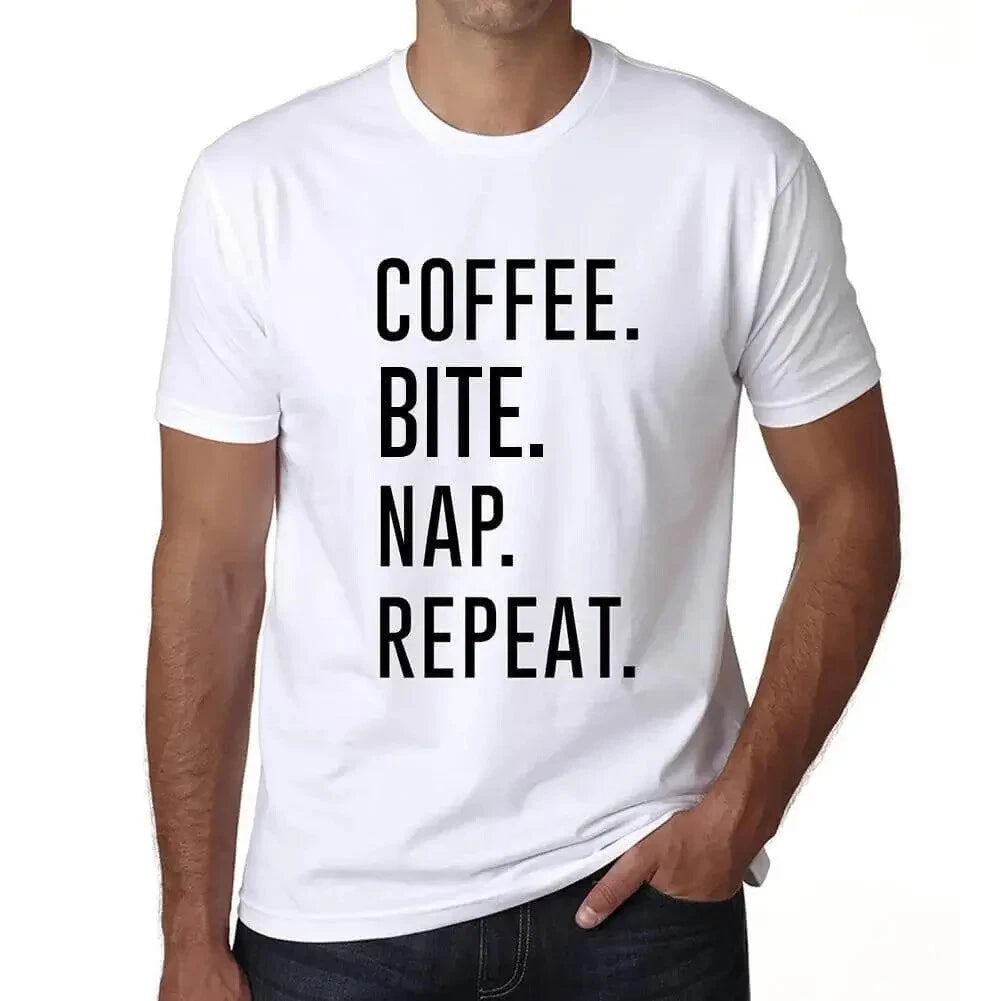 ULTRABASIC men's t-shirt coffee bite nap repetition coffee cock nap