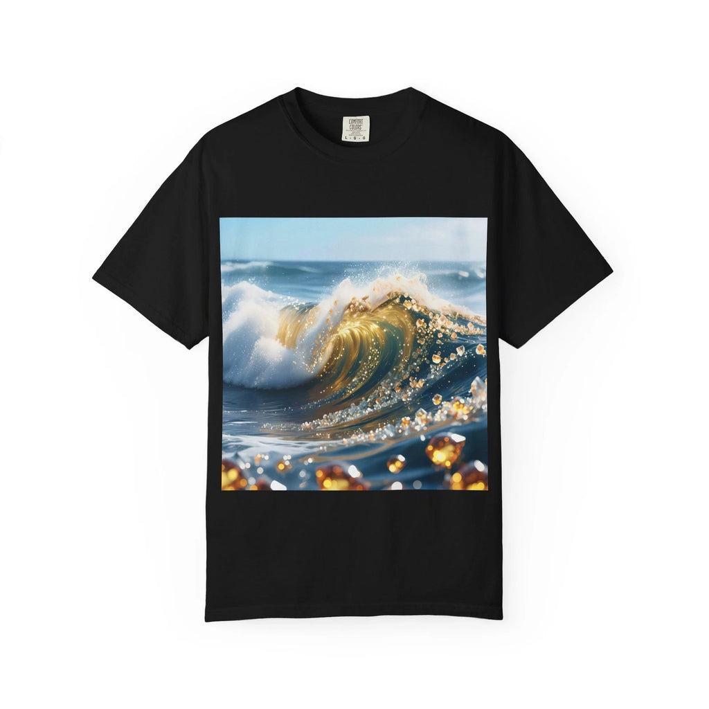 Comfort Colors Gemstone Ocean Wave Shirt | Luxury Gold Water Aesthetic Tee Gift