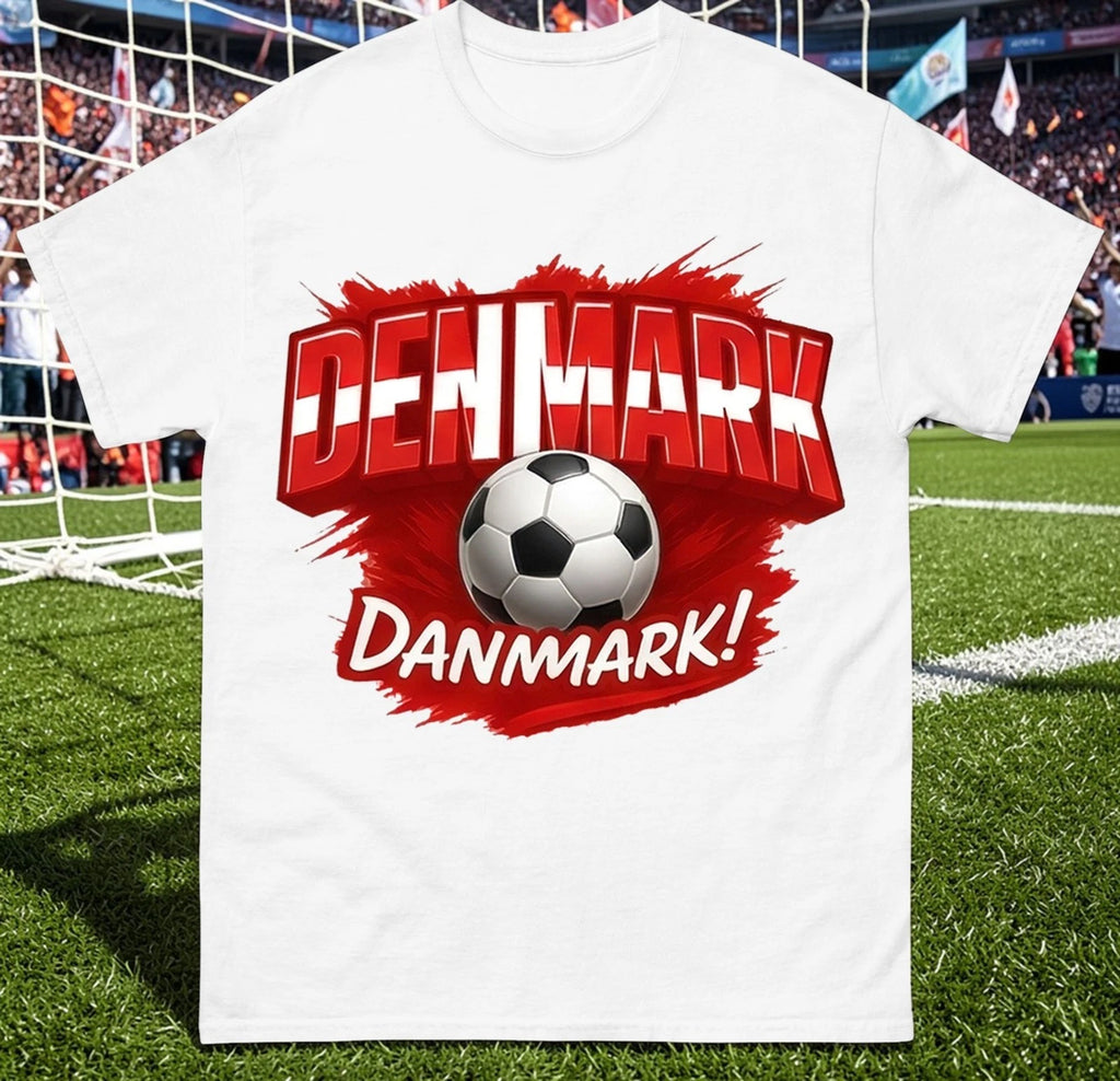 Danmark Football T-Shirt, Danish Football Fan Tee, Denmark retro football shirt