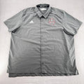Adidas Westside Football Size 2XL  Logo Short Sleeve Button Up Shirt Gray