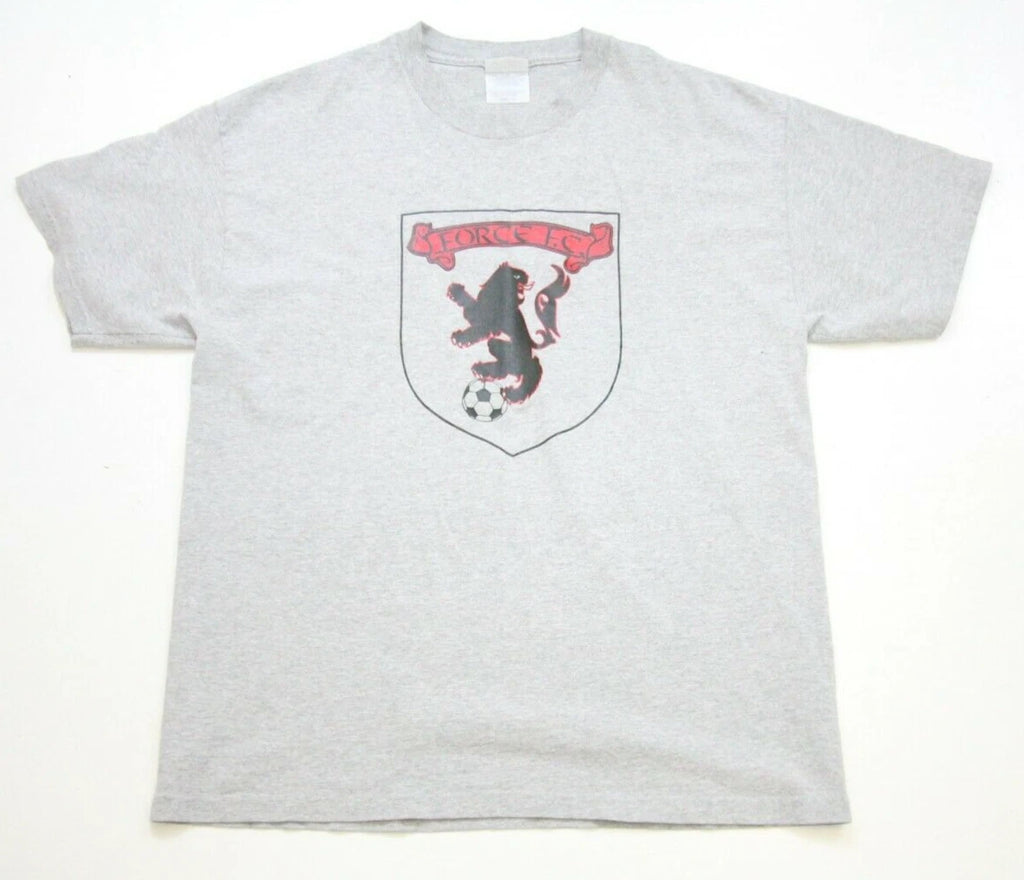 Large Force Seattle Sounders Crew Neck Cotton Polyester Gray Tee T-Shirt Top N33