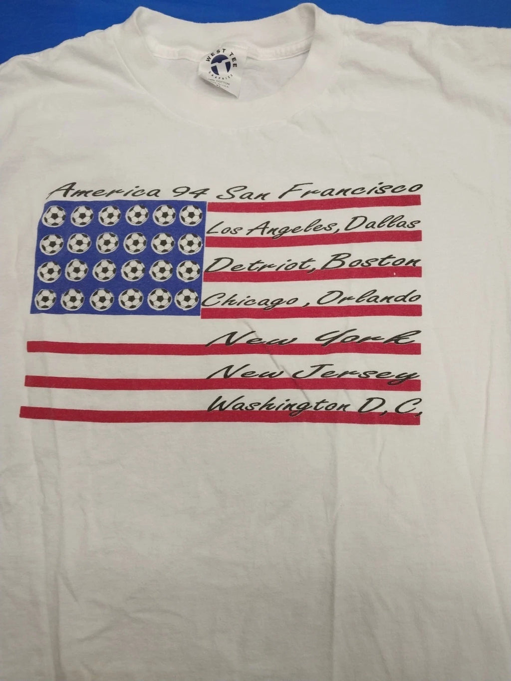 Vintage Soccer World Cup 94 San Francisco,usa Tour T Shirt Mens XL USA