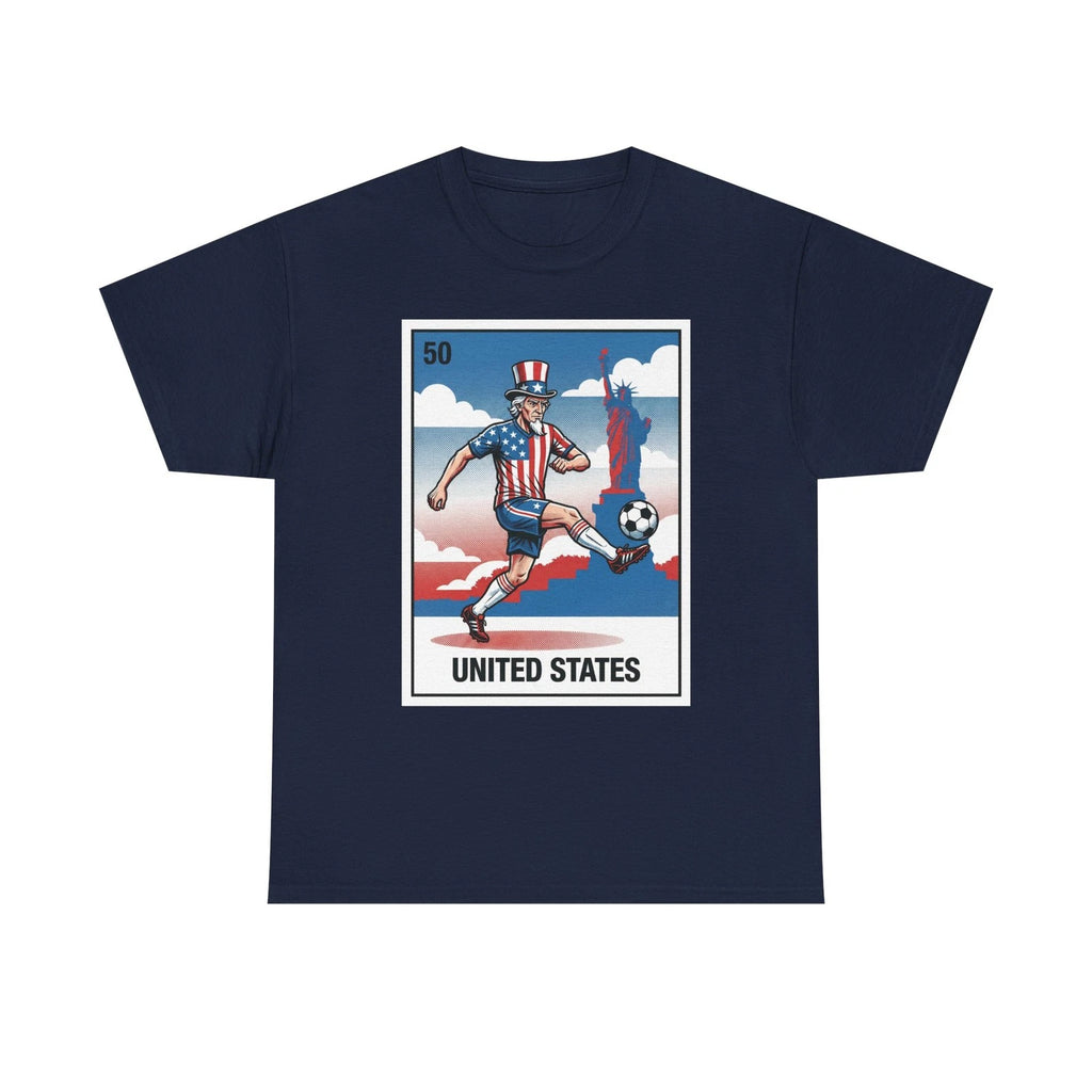 Vintage Style Loteria United States  TShirt Soccer Futbol Americana USMNT Tee