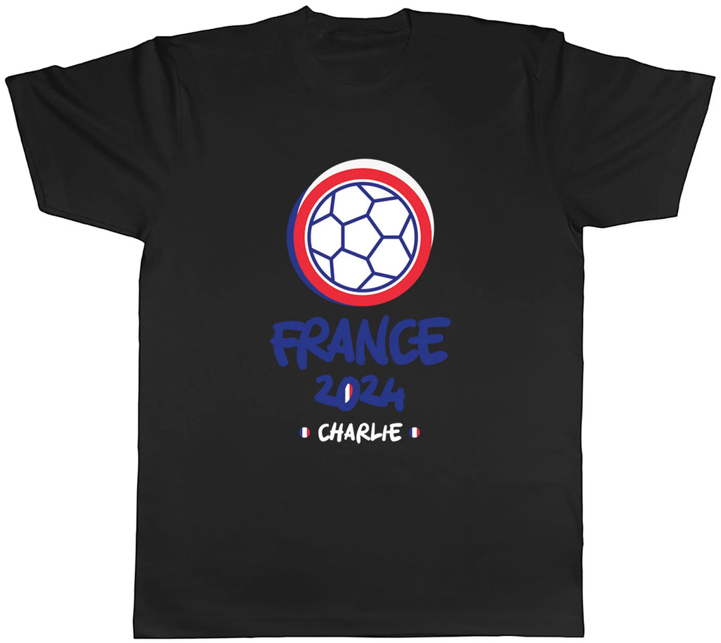 Personalised France 2024 Mens T-Shirt Football Soccer Supporter Fan Tee Gift