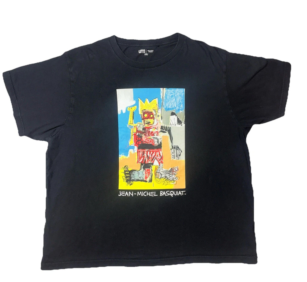 Jean- Michel Basquiat x Uniqlo T Shirt Short Sleeve Streetwear Art 3XL Black