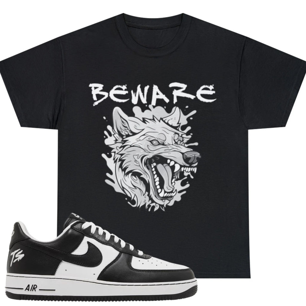Shirt To Match Black White Unisex Tee Wolf Shirt Gift For Him