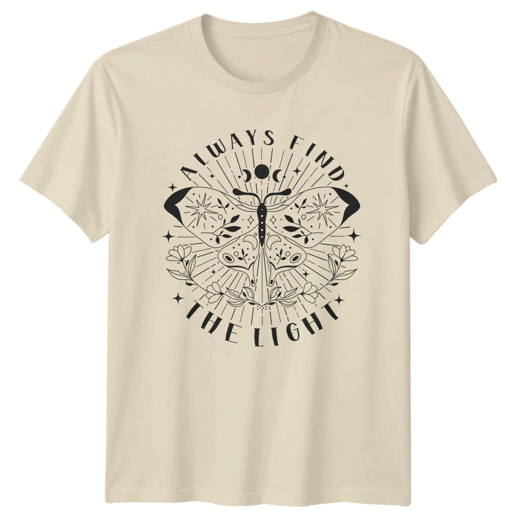 Always Find The Light Butterfly Boho Celestial T-Shirt