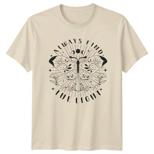 Always Find The Light Butterfly Boho Celestial T-Shirt