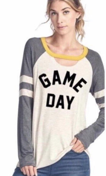 Game day Shirt Black Gold Yellow size Large Football Baseball Soccer (1)