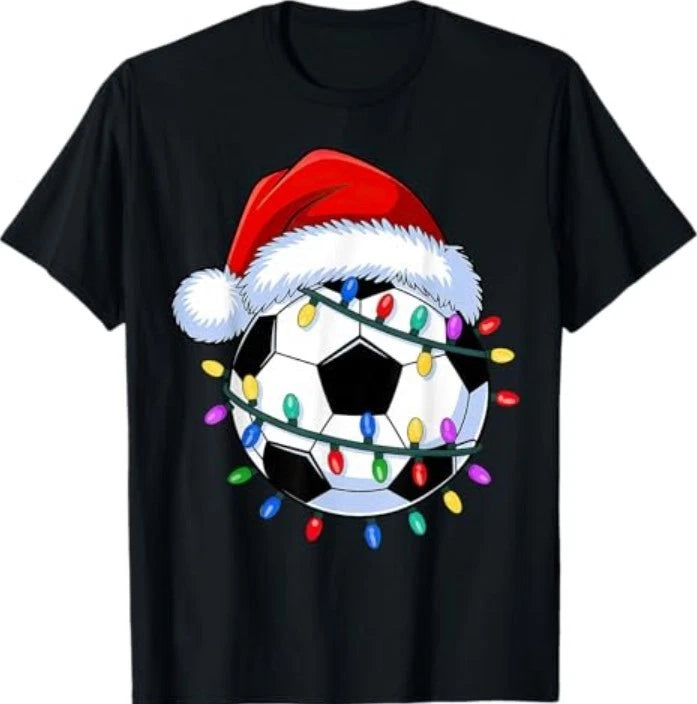 Santa Soccer Ball Christmas Soccer T-Shirt