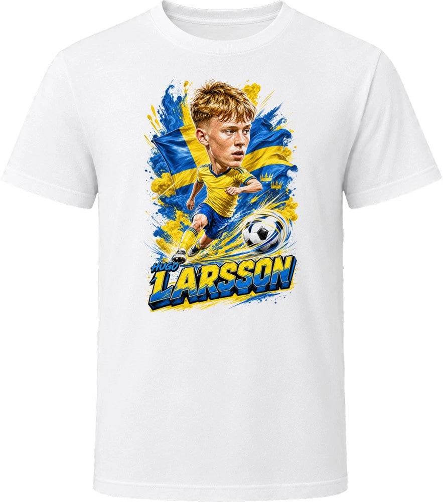 Hugo Larsson Sweden Soccer Caricature 2026 World Cup T Shirt