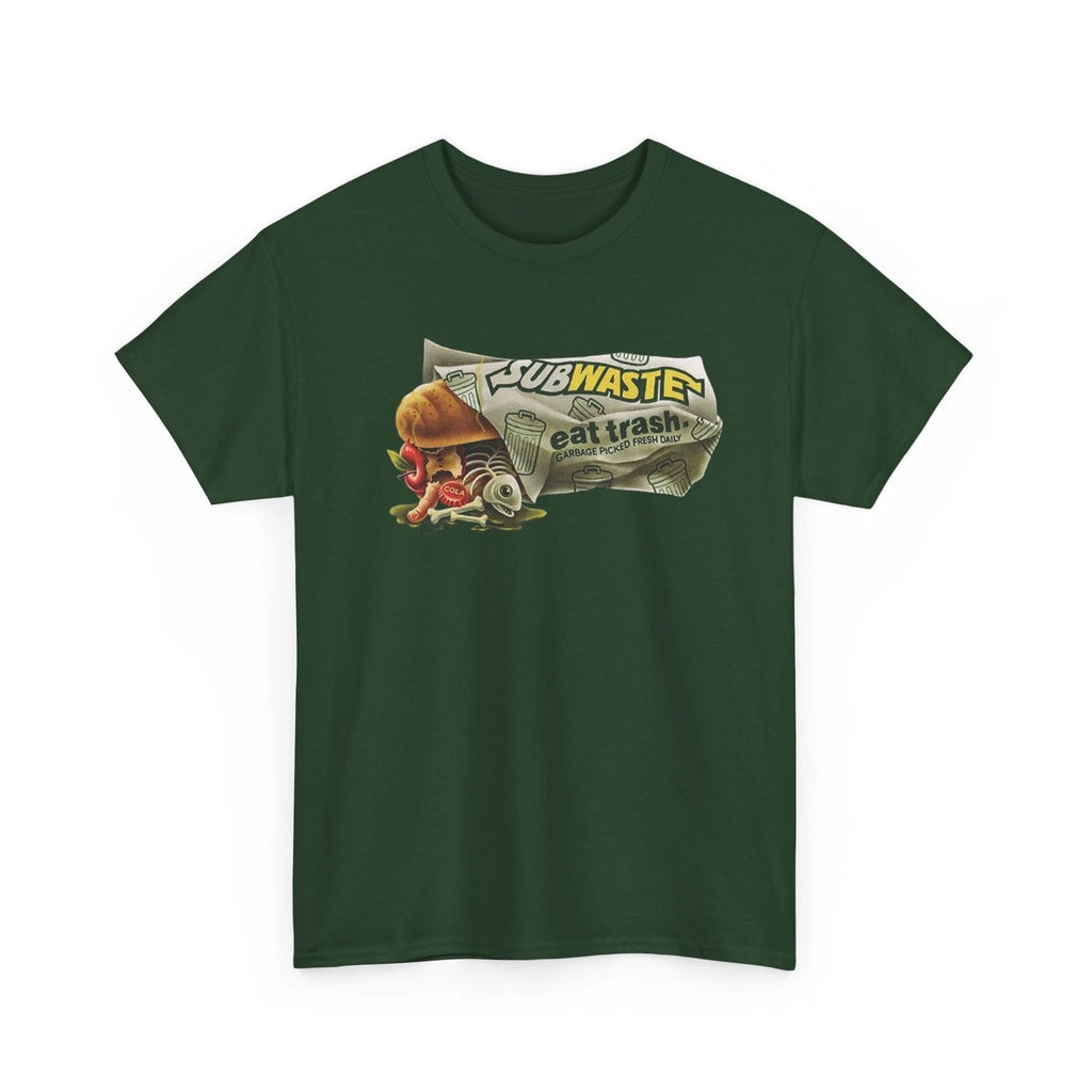 Wacky Packages Subwaste Eat Trash Printed T-Shirt Funny SubWay Parody