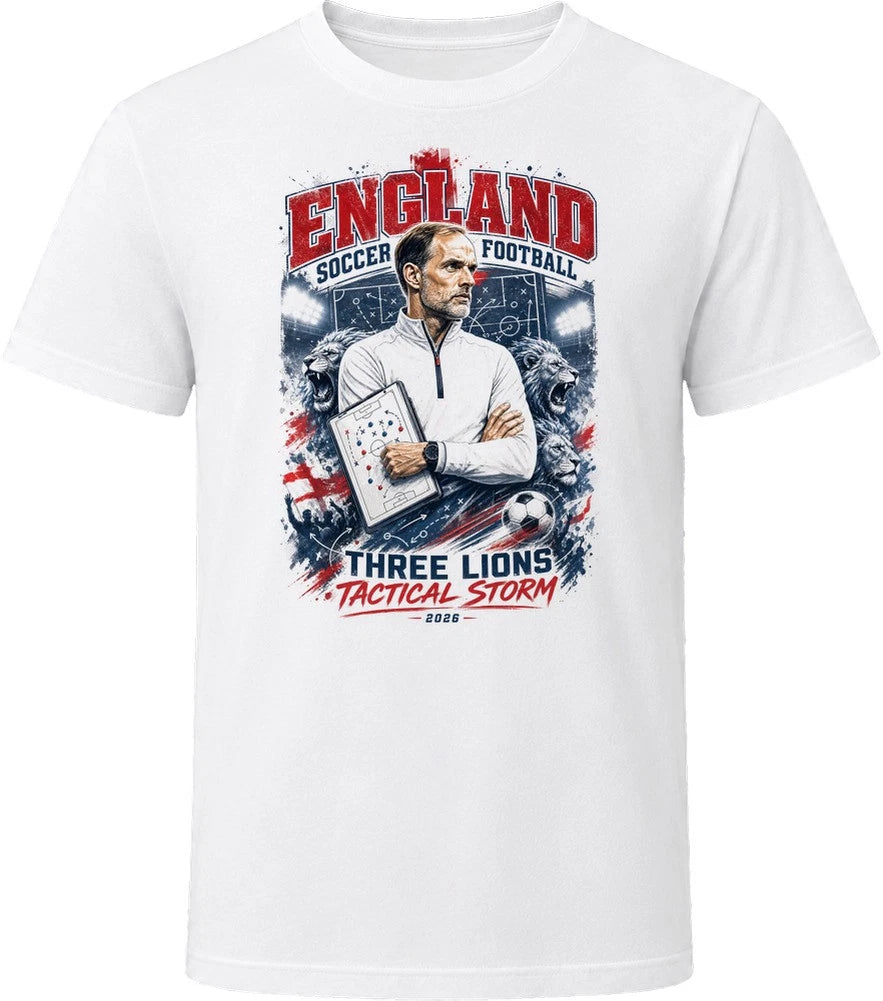 England Soccer Football Coach Three Lions Tactical Storm T Shirt