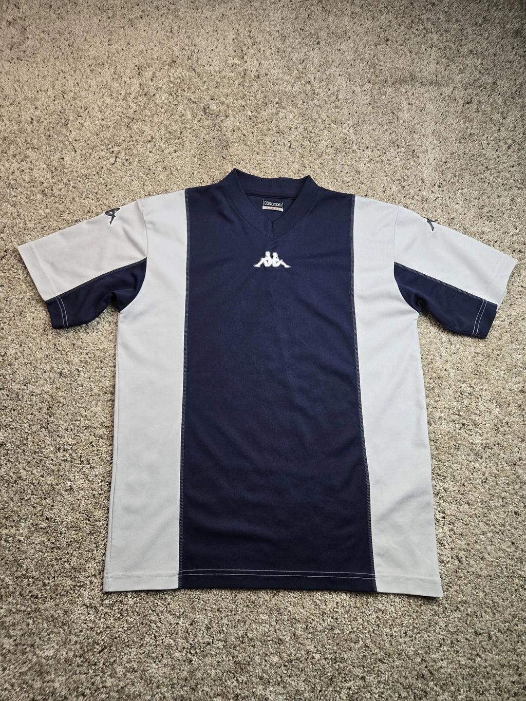 Vintage Kappa Soccer Jersey Shirt Mens Large Blue Short Sleeve V-Neck Y2K