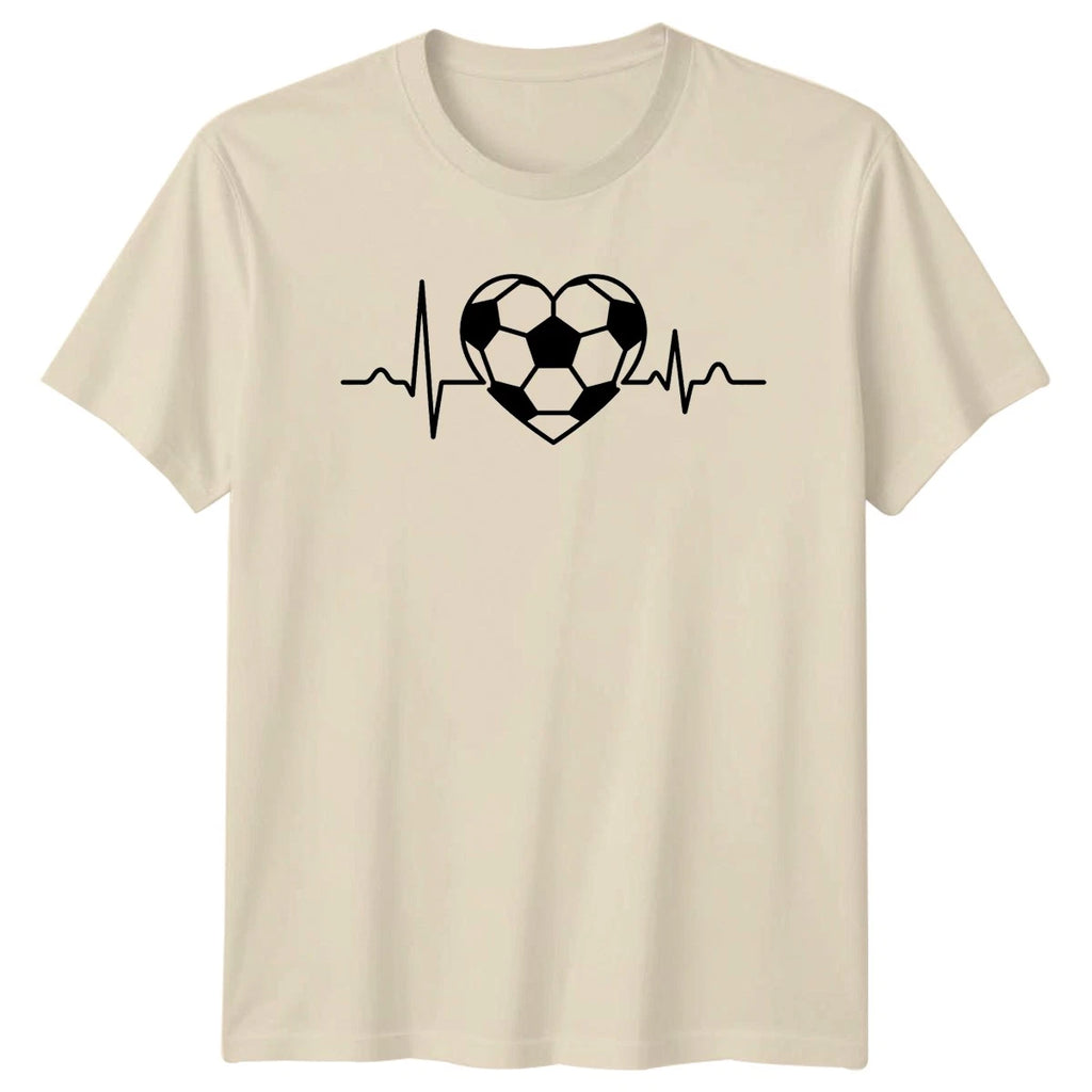 Soccer Heartbeat Love Football Ekg T-Shirt Soccer Birthday Gift For Him And Her