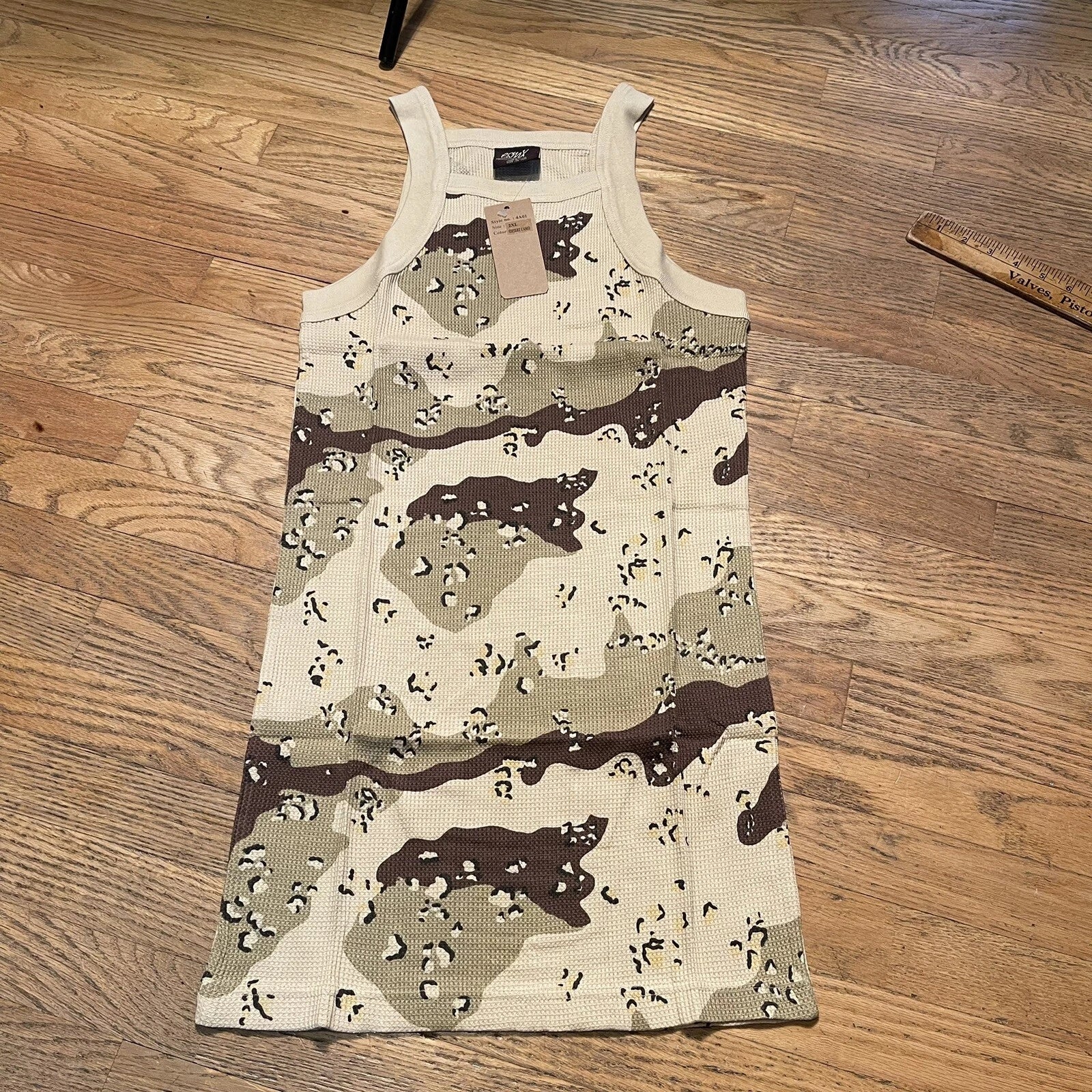 Desert Camo Tank Top Extra Long Y2K Shirt ESMX NWOT Streetwear Hip Hop Sz 2XL