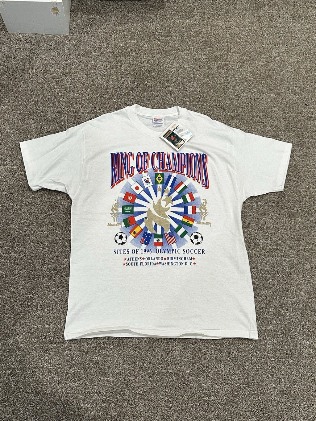 Vintage Soccer  1996 Atlanta Olympics Tshirt Size XL