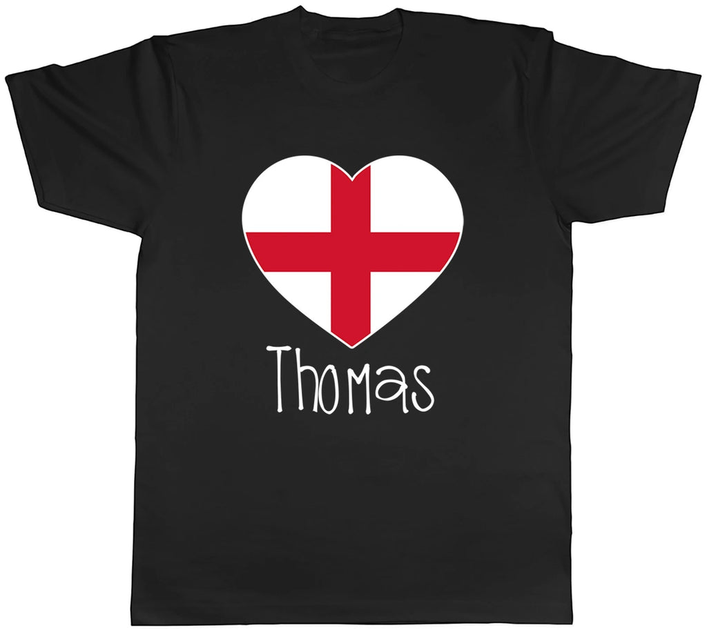 Personalised Love England Football Fan Supporter Mens T-Shirt Tee Gift Top