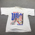 Vintage World Soccer USA Shirt Mens XL White 1994 Patriotic Graphic Tee 90s