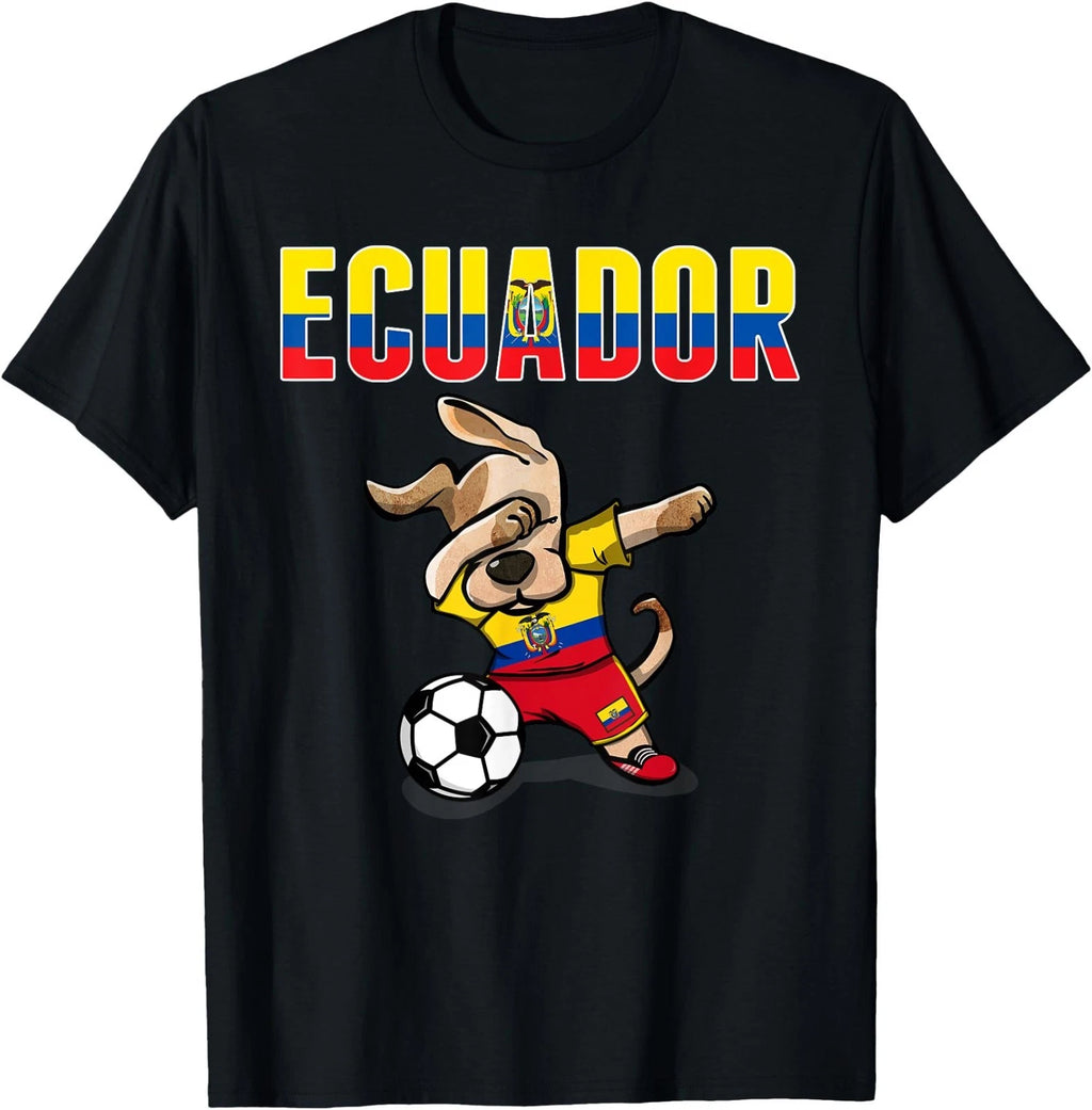 Dabbing Dog Ecuador Soccer Fans Jersey Ecuadorean Football Men Women Girls