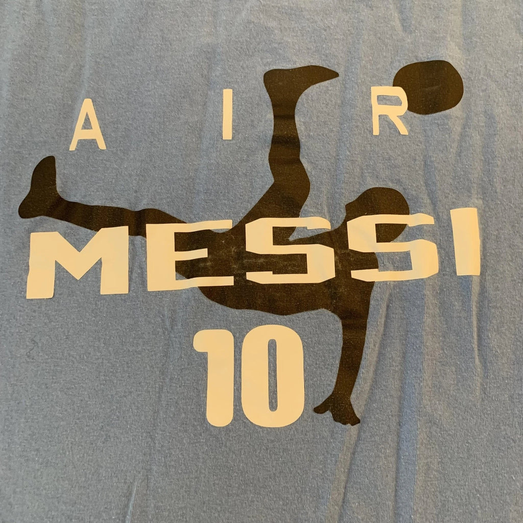 Messi Shirt Mens 2XL Light Blue Air Parody 10 Soccer Football Graphic Gildan
