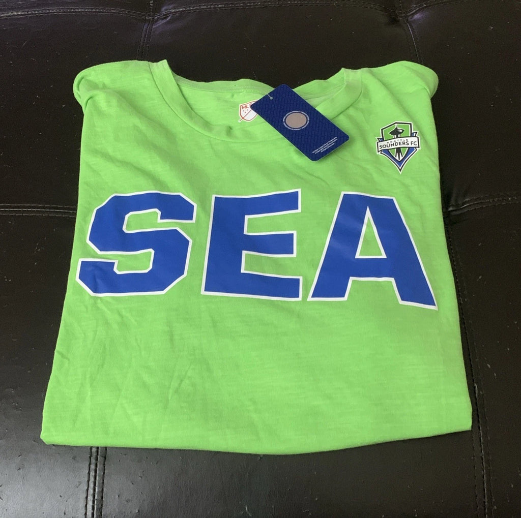 NWT Seattle Sounders FC Seahawks T-shirt Mens Size XL Green Slub Knit G7