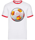 Country Football Spain Ball - Mens Ringer - Team World Cup Fan Spanish Soccer