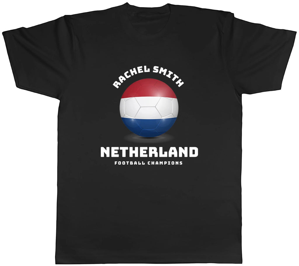 Personalised Netherlands Football Supporters Fan Mens T-Shirt Tee Gift Top