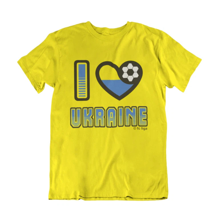 Adult or Kids I LOVE UKRAINE Football Top T-Shirt World Cup 2026 Euro  cotton