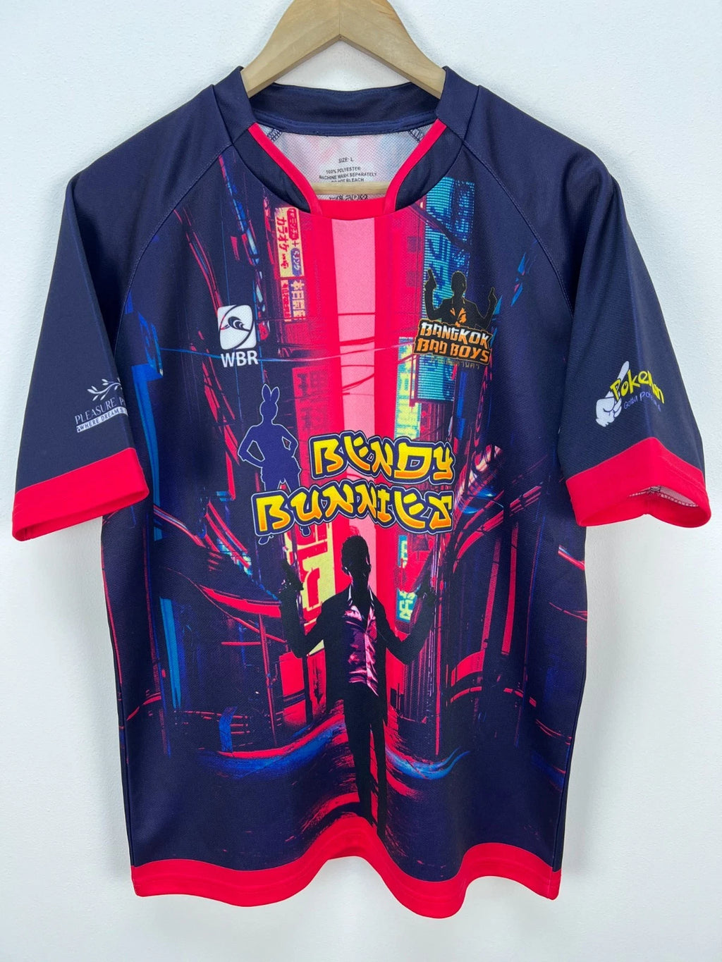 Bangkok Bad Boys Beach Soccer Jersey Cyberpunk Neon Football Shirt Y2K WBR Large
