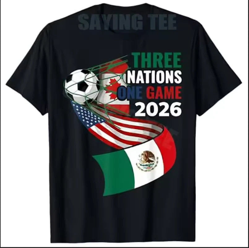2026 USA Canada Mexico Soccer T-Shirt Y2K Graphic Football Unisex Fan Tee