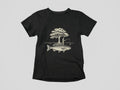 Fisherman Tree Fish Shirt Surreal Nature Graphic Tee Outdoors Fishing Art Design