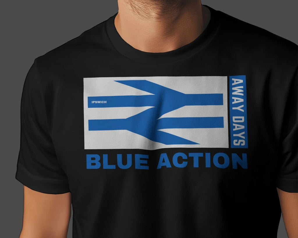 BLUE ACTION Away Days T-Shirt | Ipswich Hooligans Tractor Boys Portman Road