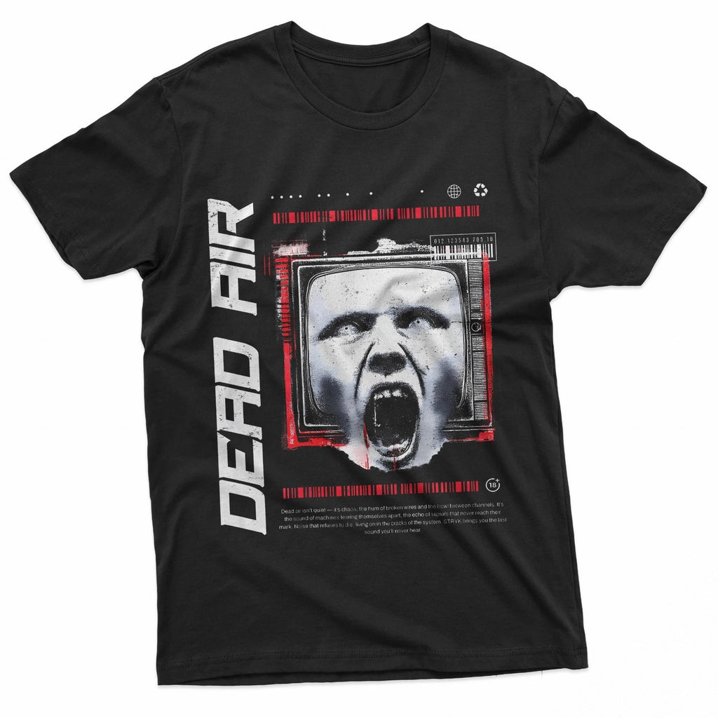 Dead Air Y2K Horror Streetwear Back Print Glitch Aesthetic T-Shirt