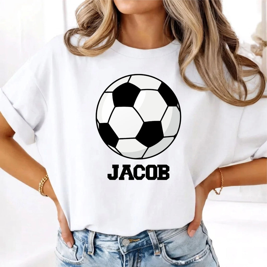 Personalised Soccer T-Shirt - Custom Name Football Unisex Match Day Tee Top