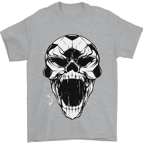 A Football Skull Soccer Footy Mens T-Shirt 100% Cotton