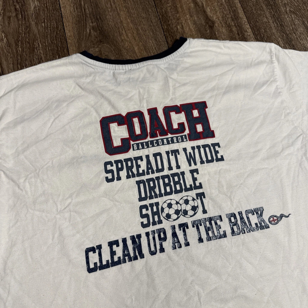 Vintage England Soccer Raunchy Sex Jokes Y2K Slogan T-Shirt Large