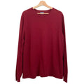 J CREW FACTORY Long Sleeve Crewneck Tee Shirt Mens Size L Cotton Burgundy Red