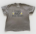 Gildan Its My 60th Beer-Thday Graphic Print Mens Gray Short Sleeve T Shirt XL