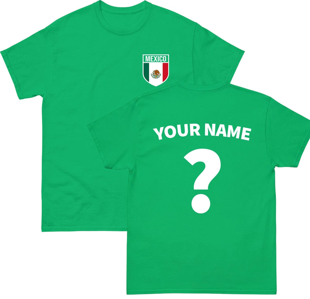 Personalised Mexico Badge football T  Shirt, Custom football Name and Number Tee