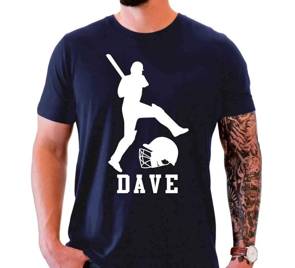 Personalised Cricket Shirt Custom Name Batsman Sports Gift Birthday Tee Xmas Top