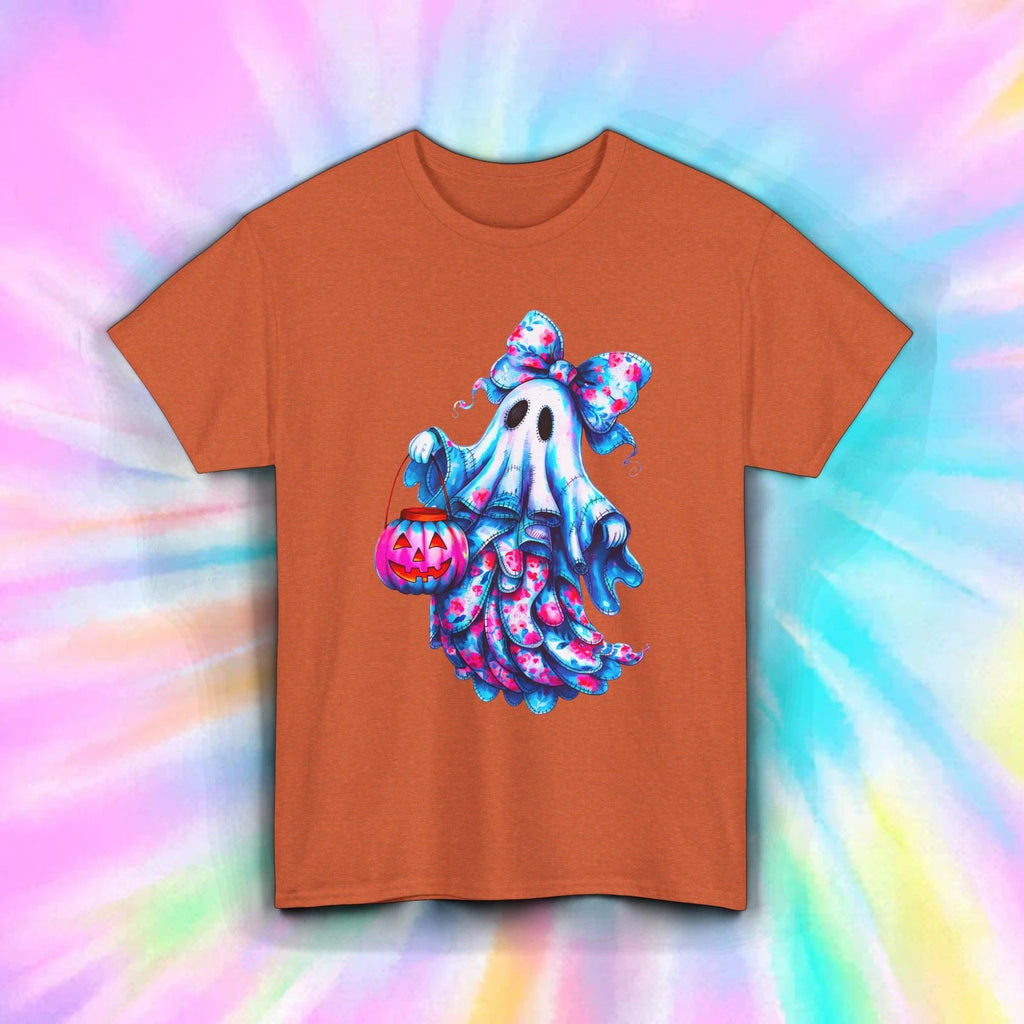 Floral Ghost Halloween Shirt | Cute Pink Pumpkin Fall Aesthetic Costume Tee S-5X