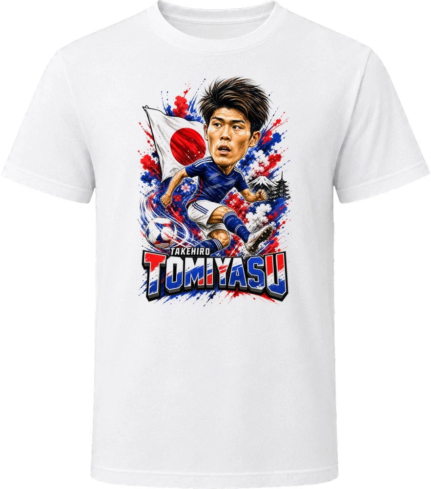 Takehiro Tomiyasu Japan Soccer Caricature 2026 World Cup T Shirt