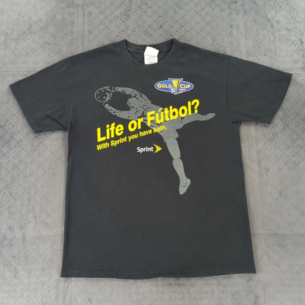 Concacaf Gold Cup T Shirt Y2K Life or Futbol Sprint Mobile Black Men Medium
